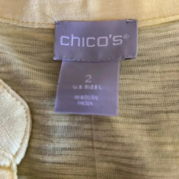 Chico’s size 2 in bright yellow in size 2 Medium NWT - Picture 4 of 4